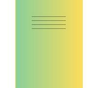 Half Lined Half Blank Copybook A4: Top plain and Bottom Wide Line Ruled - Exercise Book - Aqua & Yellow Cover - School Books - 100 Pages.