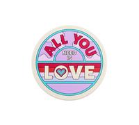 Half Moon Bay All You Need is Love - Sottobicchiere multicolore in gres porcellanato, 10,2 cm