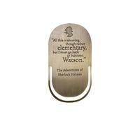 Half Moon Bay Amusing Rather Elementary - Sherlock Holmes - Segnalibro in lega di zinco smaltato, 7,1 x 5,3 cm, colore: bronzo