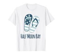 Half Moon Bay Beach - Infradito a righe nautiche e costiere Maglietta