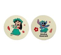 Half Moon Bay Lilo and Stitch, set di sottobicchieri in ceramica con Disney Lilo e Stitch, sottobicchieri e sottobicchieri da tavola, regali e accessori decorativi per la casa