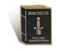 Half Moon Bay Macbeth William Shakespeare - Spilla da bavero in lega di zinco e smalto, 3,8 cm, in lega di zinco e smalto, senza gemme, 3,8 cm, in lega di zinco e smalto, senza pietre preziose