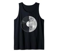 Half Moon Vinyl Record Design - Music Lover Lunar Graphic Canotta