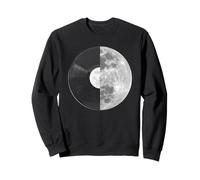 Half Moon Vinyl Record Design - Music Lover Lunar Graphic Felpa