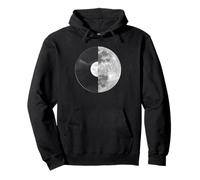 Half Moon Vinyl Record Design - Music Lover Lunar Graphic Felpa con Cappuccio