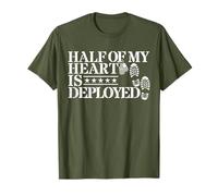 Half of My Heart Is Deployed Marito Moglie Distribuzione Regali Maglietta