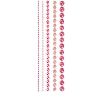 Half Pearls, size 2-8 mm, pink, 140asstd