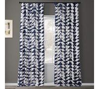 Half Price Drapes Triad stampato in cotone twill, colore: Indaco, 50 x 120