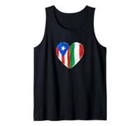 Half Puerto Rican Half Italian Heart Flag Dual Heritage Canotta