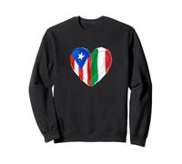 Half Puerto Rican Half Italian Heart Flag Dual Heritage Felpa