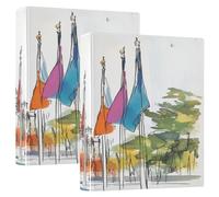 Half - Raccoglitori con copertina tascabile, motivo bandiera dell'albero e architettura urbana, 1 confezione da 3,8 cm, per infermieri, contiene 200 fogli