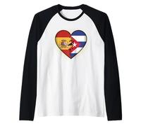 Half Spanish Cuban Roots Spain Cuba Maglia con Maniche Raglan