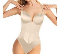 Halft Back Body Shaper BH Mash Bodysuits Seamless Tanga donna profondo scollo a V cinturino trasparente per feste, abiti, matrimoni, biancheria intima da sposa, a, 42