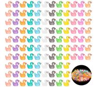 Halinuia 120 pezzi mini anatre luminose in resina mini anatra in plastica piccola anatra da nascondere anatre statuine in miniatura ornamenti per acquario giardino paesaggio fai da te case delle