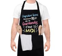 Halinuia Grembiule da cucina per uomini e donne, impermeabile, regolabile, grembiule personalizzato con 2 tasche per cucinare, giardinaggio, ristorante, barbecue