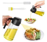 Halinuia Spruzzino Olio per Friggitrice Aria 2 in 1 Spruzzare e Versare Spruzzatore Olio 470ml Oliera Spray con Spazzola per Cucina, Grill, Friggitrice Aria, Insalata
