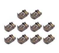 HALJIA 10 Pezzi 3V CR2032 CR2025 Portabatteria SMD Placcato Oro Portabatteria a Bottone Generico Adattatore per Batteria Porta Clip Portacontenitore Cassa Nero