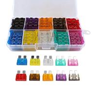HALJIA 100 pezzi Kit di fusibili a lama assortiti, per auto, camion, moto fusibili, barche, SUV - Kit ricambio fusibili da 2 A, 3 A, 5 A, 7,5 A, 10 A, 15A,20A,25A,30A,35A