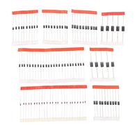 HALJIA 100Pcs 8 Values Set Diodi Raddrizzatori Assortimento Set per Arduino (25 x 1N4148, 25 x 1N4007, 10 x 1N5819, 10 x 1N5399, 10 x FR107, 10 x FR207, 5 x 1N5408, 5 x 1N5822)