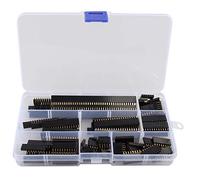 HALJIA, 120 pezzi da 2,54 mm dritto singola fila impilabile femmina pin header strip, connettore femmina Compatibile con Arduino impilabile (4 pin/6 pin/8 pin/10 pin/12 pin/16 pin/20 pin/40 pin)