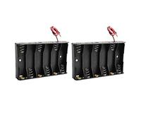 HALJIA, 2 contenitori per batterie da 9 V AA, 6 x 1,5 V, in plastica, con cavi