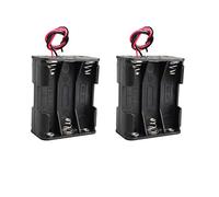 HALJIA, 2 pezzi da 9 V AA, 6 x 1,5 V, in plastica con clip per batteria a doppio piano/retro con cavi