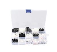 HALJIA 480 Pezzi Rondelle M2 M2,5 M3 M4 M5 M6 M8 M10 M12 in Plastica Rondelle Gomma Rondella Piatte Guarnizione in Nylon Guarnizioni Idrauliche, Bianco + Nero