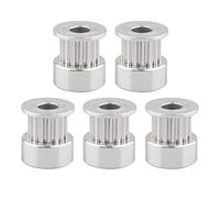 HALJIA 5 Pezzi Puleggia Dentata Alluminio 5mm Foro GT2 16 Denti per Stampante 3D Reprap Cinghia Distribuzione 6mm, GT2 16 Denti Cinghia Dentata in Alluminio Ruota Sincrona a Flangia da 5 mm