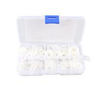 HALJIA 500 Pezzi Rondelle M2 M2,5 M3 M4 M5 M6 M8 M10 in Plastica Rondelle Gomma Rondella Piatte Guarnizione in Nylon Guarnizioni Idrauliche, Bianco