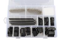 HALJIA 775 connettori PCB e jumper da 2,54 mm, connettori femmina a spina con singola fila rettilinea femmina maschio 10 file, kit assortimento 40 pin per Dupont