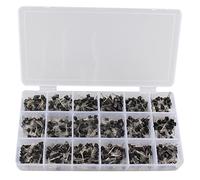 HALJIA 900PCS 18 tipi di transistor NPN PNP kit set 30 - 180 V 50 - 1500 mA Model: A1015,A733,C945,C1815,S8050,S8550,S9012,S9013,S9014,S9015,S9018,SS8050,SS8550,2N2222,2N3904,2N3906,2N5401,2N5551
