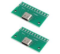 HALJIA Connettore SMT 24 Pin USB 3.1 Tipo C Femmina Fai Da te Tipo SMT con Scheda PC, USB 3.1 Tipo C Scheda Di Prova Femmina 24P Connettore Femmina Adattatore Scheda Di Sblocco Scheda PCB