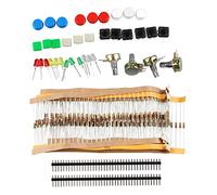HALJIA kit di componenti elettronici, con interruttori, potenziometro, LED, resistori, Compatibile con dispositivi Arduino e Rasperry Pi