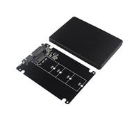 HALJIA M.2 NGFF SSD a 2,5 pollici SATA Scheda adattatore SATA III 22 pin SSD basato NGFF M.2 Key B/B+M Hard Disk Converter con custodia per 2280 2260 2242 2230 mm M.2 Super Speed 6Gbps SSD nero