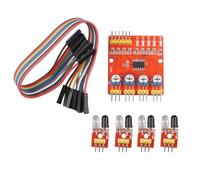HALJIA modulo inseguimento Obstacle Avoidance sensore a infrarossi a canali 4 CH IR Line Track traino sensore PCB Board Compatibile con Smart Car/Arduino