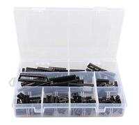 HALJIA - Set di 12 prese IC da 2,54 mm a doppia fila, adattatore per saldatura, con foro quadrato, adattatore per scheda PCB, adattatore per saldatura DIP IC Chip set (6/8/14/16/18/24/28/40 pin)