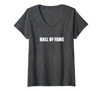 Hall of Fame Maglietta con Collo a V, Donna, Grigio Scuro, M