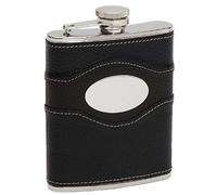 Haller Unisex - Fiaschetta per Adulti in Pelle Piastra per Incisione 170 CCM Nero, 170