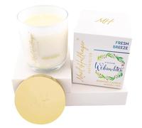 Hallingers Frohe Christmas Green Corona - Candela profumata natalizia in cera di soia fino a 40 ore Maxl Hallinger, scented candle, candele profumate in vetro (vetro e cartone) - Idee regalo Natale e