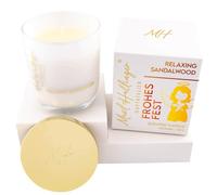 Hallingers Frohes Fest Engel - Candela profumata natalizia in cera di soia fino a 40 ore, Maxl Hallinger, scented candle, candele profumate in vetro (vetro e cartone) - Idee regalo Natale e regalo