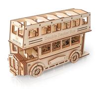 Hallisun 3D Puzzles Kit modello autobus a due piani in legno, assemblaggio fai da te, costruzione di autobus con ingranaggi meccanici, giocattolo tram classico per adulti, 349 pezzi