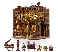 Hallisun Book Nook Kit, Booknook Puzzle in Legno 3D con Sensore Luce Led, Sala dei Libri da Sogno Casa in Miniatura da Costruire, Decorazione Libreria Regalo Creativo per Adolescenti Adulti