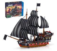 Hallisun Giocattolo a blocchi da costruzione, nave pirata formato regolare kit di modelli di mattoni, costruzione creativa di navi, regalo di Compleanno per adolescenti bambini 8+, 1182 pezzi