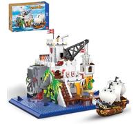 Hallisun Giocattolo a blocchi da costruzione, set di mini mattoncini da costruzione della baia dei pirati, modello di nave in kit, regalo di Natale per adulti adolescenti bambini 10+, 2461 pezzi