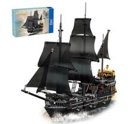Hallisun Nave pirata, set di mini blocchi da costruzione, set di costruzione di navi pirata nere, regalo per gli amanti delle navi pirata per adulti, ragazzi e ragazze dagli 8 anni in su, 1366 pezzi