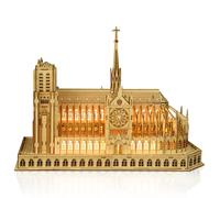 Hallisun Notre Dame de Paris 3D Puzzle in legno per adulti, modello di architettura National Geographic in legno, kit di costruzione fai-da-te per hobby artigianali, regalo di compleanno, 266 pezzi