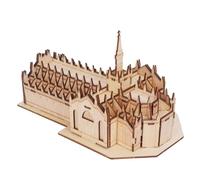 Hallisun Puzzle 3D in legno per adulti, Kit modello architettura Duomo di Milano in legno, Set fai da te in legno per costruire edifici in Italia, Regalo di compleanno di Natale, 75 pezzi