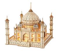 Hallisun Puzzle in legno 3D, modello di architettura in legno del Taj Mahal, puzzle di costruzione in autoassemblanti, giocattolo artigianale, regalo per adulti, donne e uomini, 388 pezzi