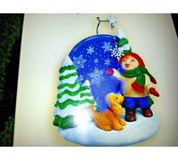 Hallmark 2006 Accattivante Fiocchi Natale Ornamento Ragazzo & Cane Nuovo