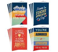 Hallmark Assortimento di biglietti di apprezzamento (16 biglietti e buste per apprezzamento degli insegnanti, ritorno a scuola, allenatori, laurea, colleghi, capo)